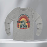 Women's Boho Motorcycle Long Sleeve Crew Neck TShirt